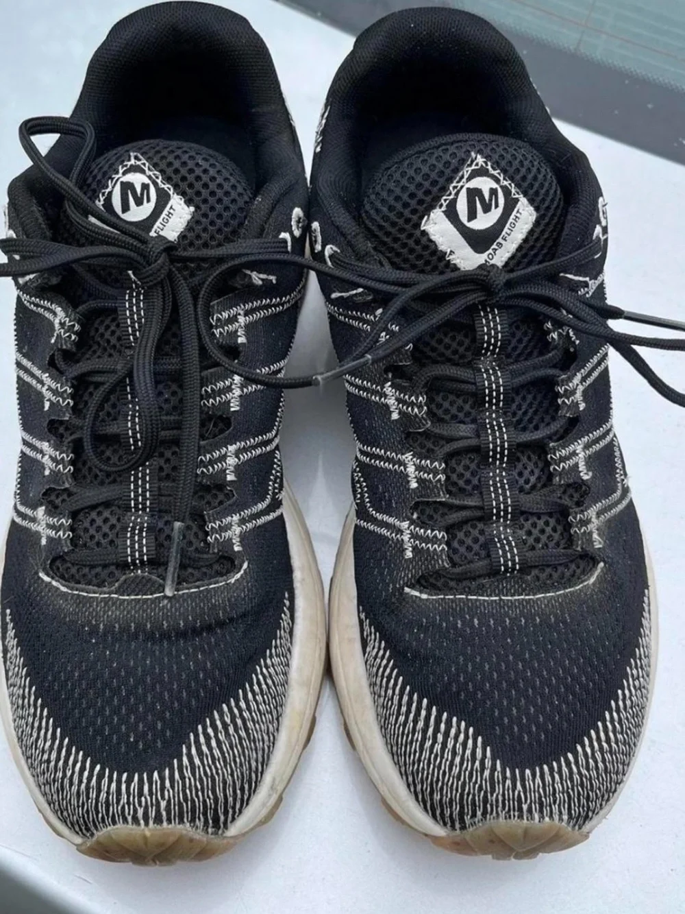 Merrell Black and White Trail Sneakers